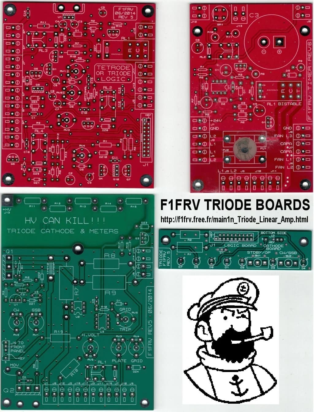 Circuits imprimés pour ampli avec triode de puissance