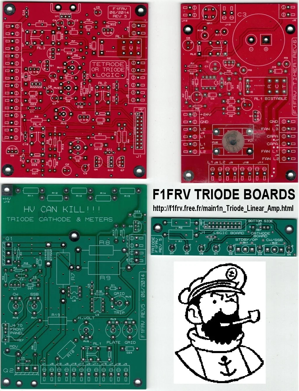 Circuits imprimés pour ampli avec triode de puissance