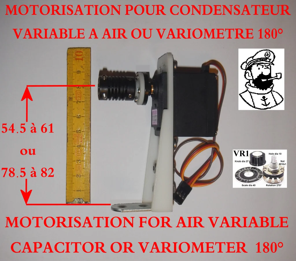 Motorisation pour gros condensateur variable à air ou gros variomètre