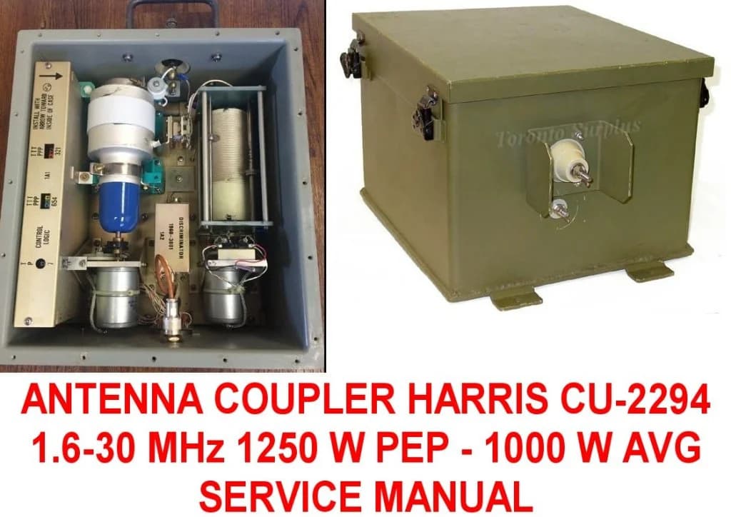Manuale per accoppiatore automatico HARRIS CU-2294 da 1,25 kW, 1,6-30 MHz